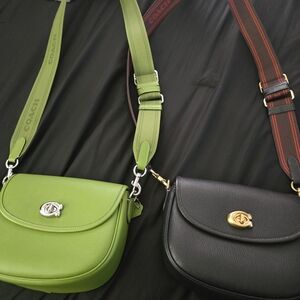 Coach Green and Black Leather Crossbody Bags